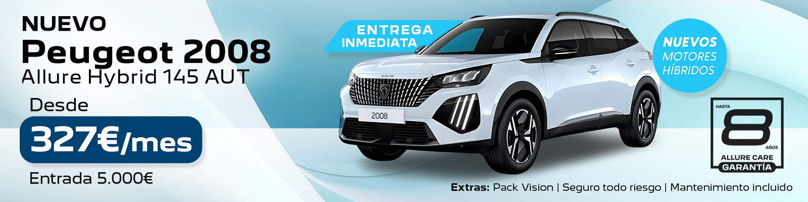 Tu Nuevo Peugeot 2008 hibrido desde 327€/mes 🥳