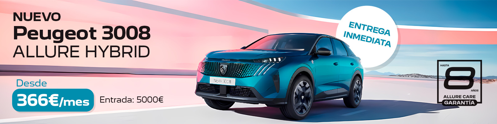 Tu Nuevo Peugeot 3008 Hybrido desde 366€/mes 🥳