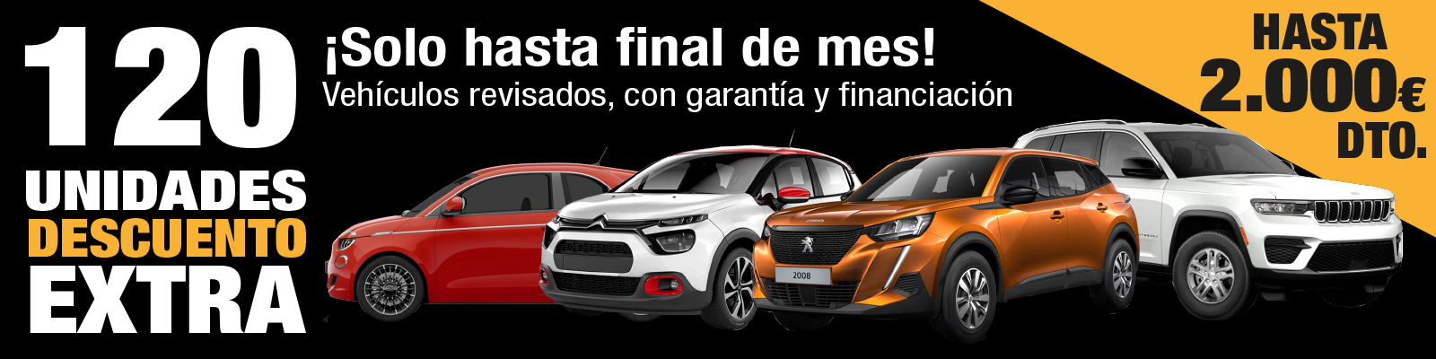 120 unidades seminuevos con descuento extra de hasta 2000€!🥳
